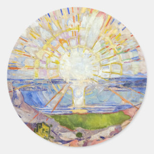 Edvard Munch - The Sun 1911 Ronde Sticker