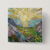 Edvard Munch - The Sun 1916 Vierkante Button 5,1 Cm (Voorkant)