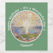 Edvard Munch The Sun (Solen) - Zonsopgang Feestart Wijn Etiket (Enkel label)