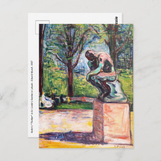 Edvard Munch - The Thinker by Rodin Briefkaart
