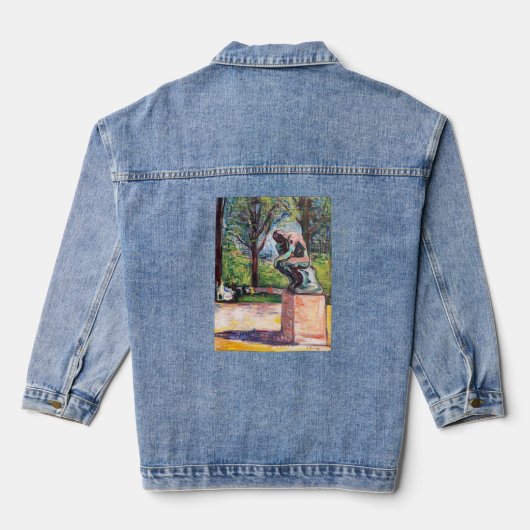 Edvard Munch - The Thinker by Rodin Denim Jacket (Achterkant)