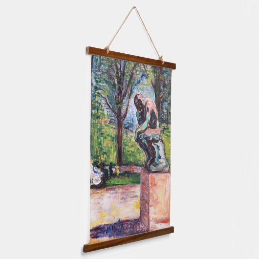Edvard Munch - The Thinker by Rodin Hangend Wandkleed (Gebogen)