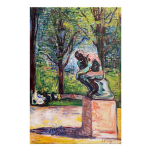 Edvard Munch - The Thinker by Rodin Perfect Poster