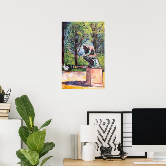 Edvard Munch - The Thinker by Rodin Poster (Thuiskantoor)