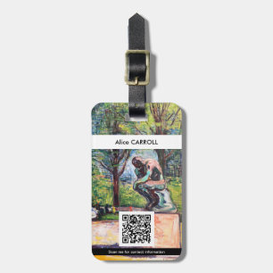 Edvard Munch - The Thinker by Rodin - QR Code Bagagelabel