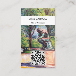 Edvard Munch - The Thinker by Rodin - QR Code Visitekaartje
