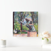 Edvard Munch - The Thinker by Rodin Vierkante Klok (Huis)