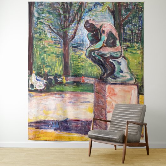 Edvard Munch - The Thinker by Rodin Wandkleed (In situ)