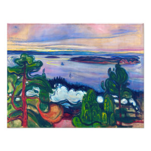 Edvard Munch - Train Smoke Foto Afdruk