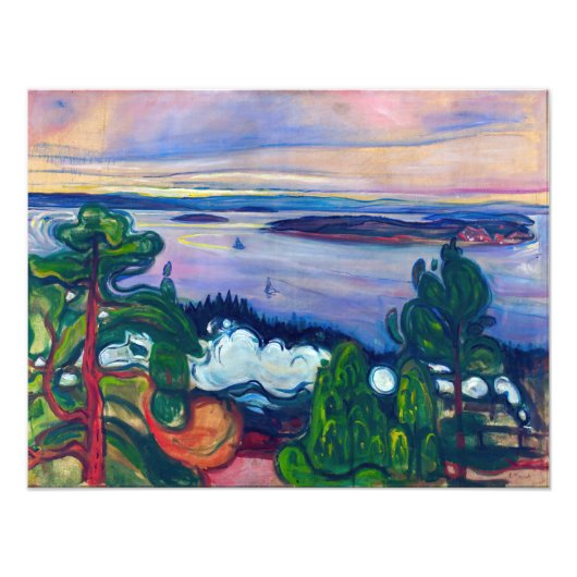 Edvard Munch - Train Smoke Foto Afdruk (Voorkant)