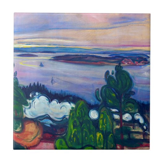 Edvard Munch - Train Smoke Tegeltje (Voorkant)
