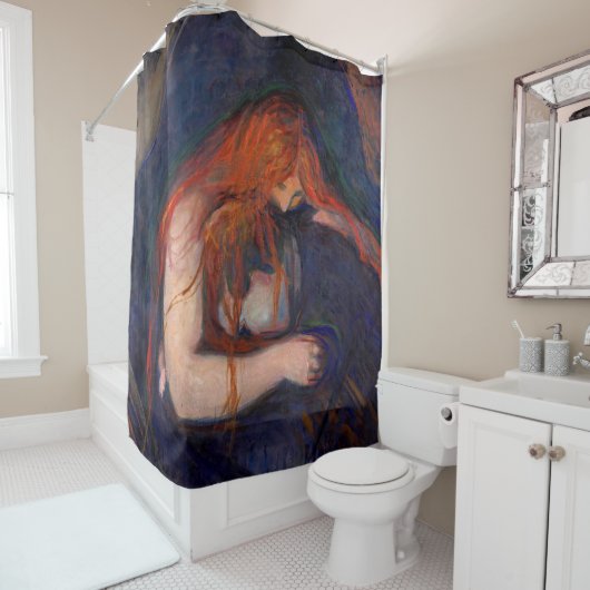 Edvard Munch - Vampire / Love and Pain Douchegordijn (In situ)