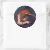 Edvard Munch - Vampire / Love and Pain Ronde Sticker (Tas)