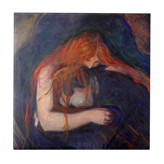 Edvard Munch - Vampire / Love and Pain Tegeltje (Voorkant)