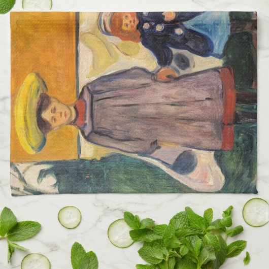 Edvard Munch - Vier meisjes in Asgardstrand Theedoek (Gevouwen)