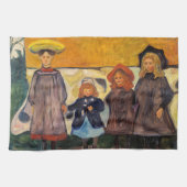 Edvard Munch - Vier meisjes in Asgardstrand Theedoek (Horizontaal)