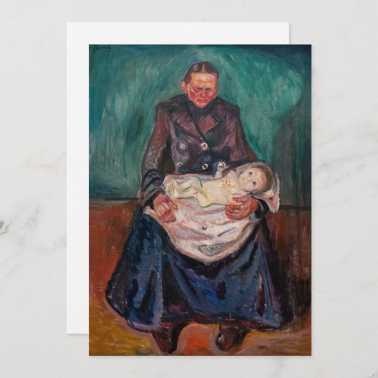 Edvard Munch - Vrouw met ziek kind, Overerving Bedankkaart (Voorkant / Achterkant)