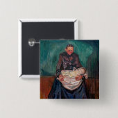 Edvard Munch - Vrouw met ziek kind, Overerving Vierkante Button 5,1 Cm (Voorkant /achterkant)