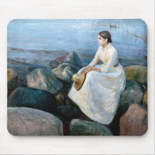 Edvard Munch - Zomeravond, Inger op het strand Muismat