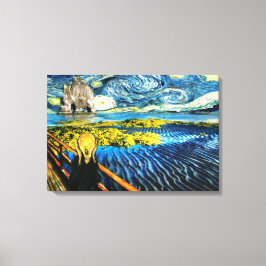 Edvard ontmoet Vincent Canvas Afdruk