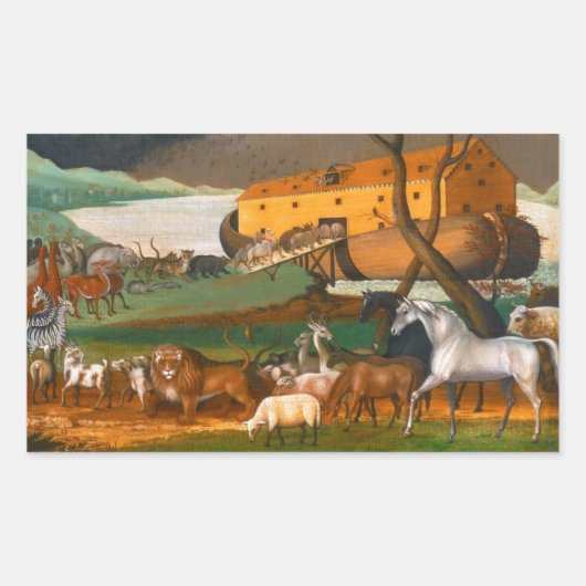 Edward Hicks Noah's Ark Rechthoekige Sticker (Voorkant)