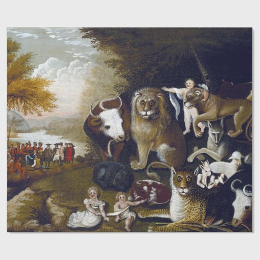 Edward Hicks The Peaceable Kingdom Cadeaupapier (Vlak)