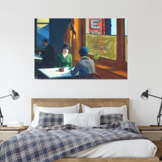 Edward Hopper - Chop Suey (1930) Canvas Afdruk (Insitu (Slaapkamer))