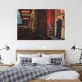 Edward Hopper - Film in het Nederlands Canvas Afdruk (Insitu (Slaapkamer))
