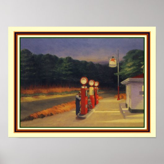 Edward Hopper "Gas" 1940 12x16 Poster (Voorkant)