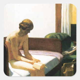 Edward Hopper Hotel Room Vierkante Sticker