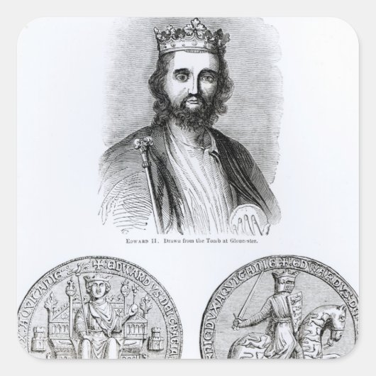 Edward II van de Tomb Vierkante Sticker (Voorkant)