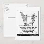 Edward Lear's Young Lady wiens kin Limerick Briefkaart (Voorkant / Achterkant)