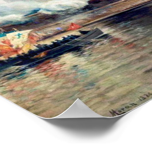 Edward Moran | onthulling van het Vrijheidsbeeld Poster (Hoek)