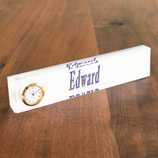 Edward, Nom, Logo, Plaque De Nom De Bureau Avec Ho (Taille)