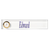 Edward, Nom, Logo, Plaque De Nom De Bureau Avec Ho (Devant)