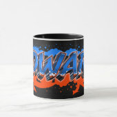 Edward prénom Graffiti blue Tasse orange (Centre)