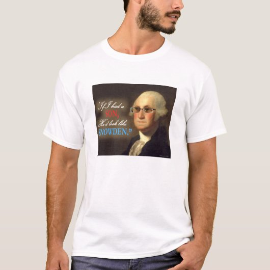 Edward Snowden - George Washington's Son Whte Shir T-shirt (Voorkant)