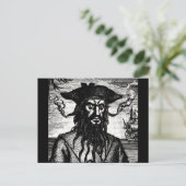 Edward Teach Portrait Briefkaart (Staand voorkant)