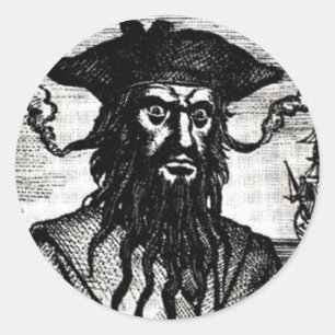 Edward Teach Portrait Ronde Sticker