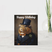 Edwardiaanse Cavia Heer Verjaardag Kaart (Voorkant)