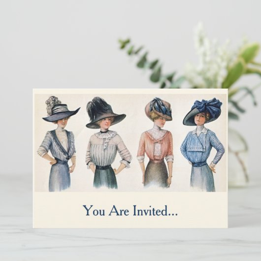 Edwardiaanse Mode uit 1910 Kaart (Staand voorkant)