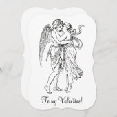 Edwardiaanse Valentijn engel cupido wit Feestdagenkaart (Voorkant / Achterkant)
