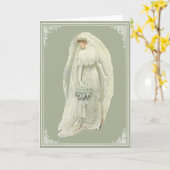  Edwardian Bride Wenskaart Kaart (Gele Bloem)
