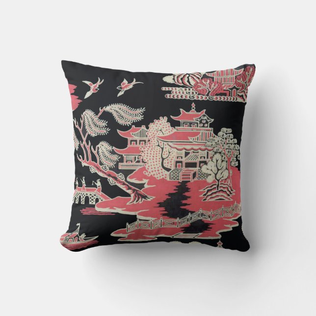  Edwardian Chinoiserie Pillow Throw Kussen (Voorkant)