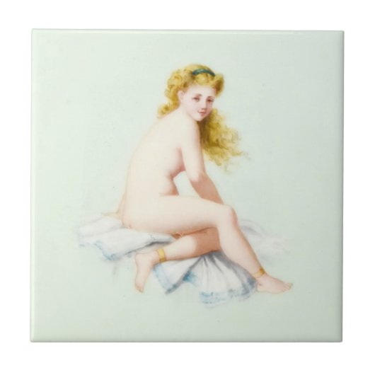 Edwardian Era Blondine Doll Tegeltje (Voorkant)