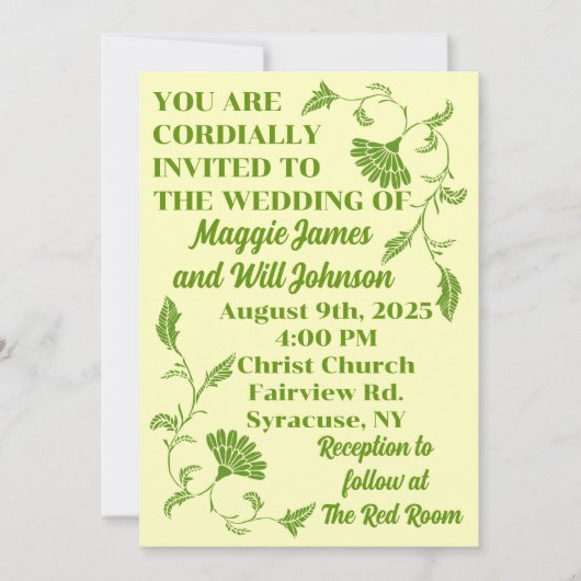 Edwardian Garden Wedding Invitation (Devant)