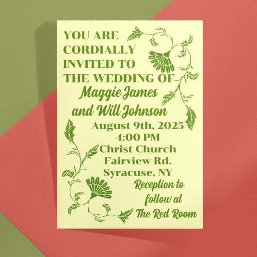 Edwardian Garden Wedding Invitation