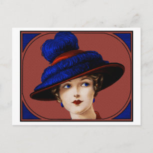 Edwardian Lady - Burgundy en Blue Pet Briefkaart