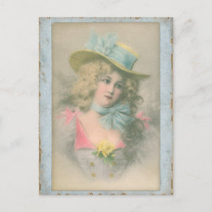  Edwardian Lady in Blue1900 Briefkaart