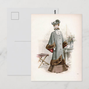 Edwardian Lady in een mooie  Mode Briefkaart